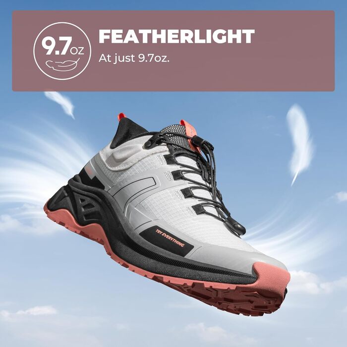 Жіночі трекінгові черевики NORTIV 8 - легкі, дихаючі, сірі та рожеві (39 EU)