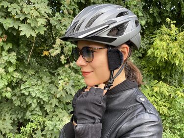 Вітрозахист для велошолома earSHIELD Pro Mini, зменшує шум вітру у вухах, універсальний, чорний, 4,9×6,5 см