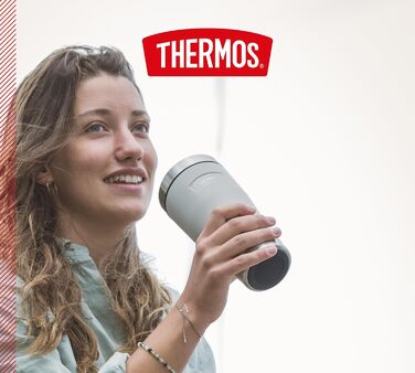 Термокружка Thermos ICON 470 мл, бежево-піщана, із нержавіючої сталі, ізольована, для кави та напоїв, зберігає тепло до 7 годин, холод до 22 годин, герметична, BPA-free, підходить для миття в посудомийній машині