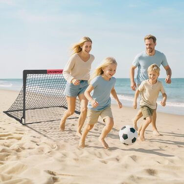 Ворота для футболу в сад для дітей. Набір для тренувань з 2-х воріт Pop-Up, складаються, для гри в приміщенні/на вулиці. Включає м'яч розміру 3, конуси (10 шт.) та насос для м'яча