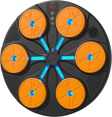 Музичний бокс-тренажер Baoblaze з Bluetooth, 8+ режимів тренування, динамічне підсвічування, для боксу, карате, тхеквондо, з рукавичками, помаранчевий