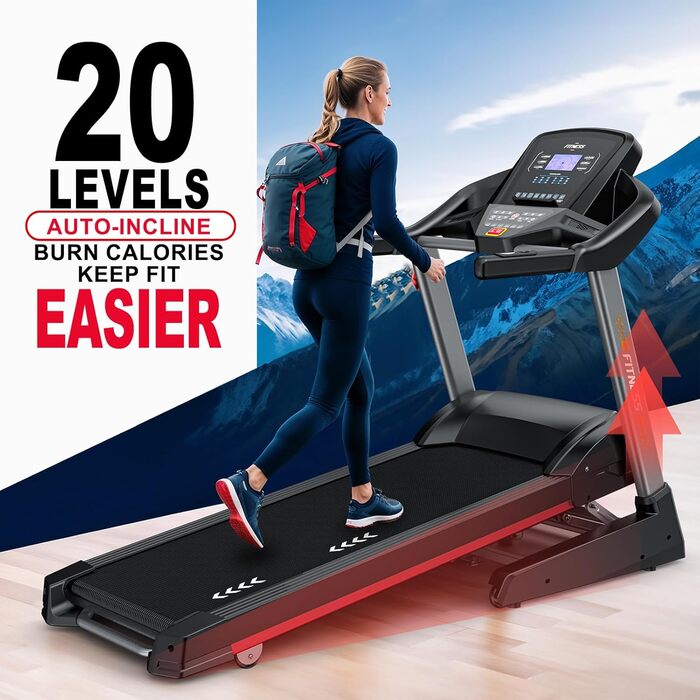 Біговий тренажер CharonFit T800: складний, потужний, до 160 кг, 20 км/год, з монітором