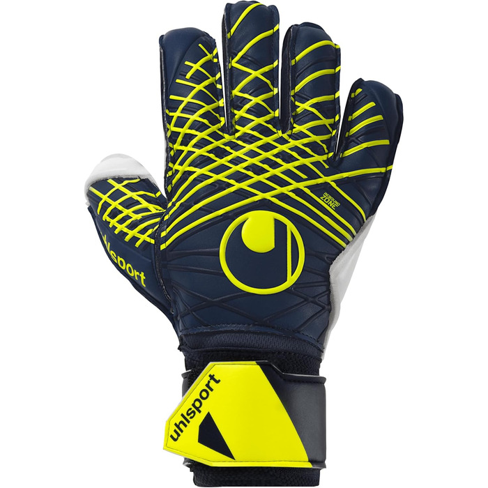 Воротарські рукавички Uhlsport Prediction Soft Flex Frame для дітей та дорослих, сині/білі/жовті, футбольні