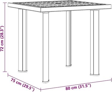 Садовий стіл vidaXL 101x68x72 см, пластиковий, чорний, з отвором для парасольки - для балкона та саду