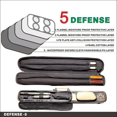 Чохол для більярду на 2 кия (2 x 2) Khaki, м'який, з кишенями для аксесуарів