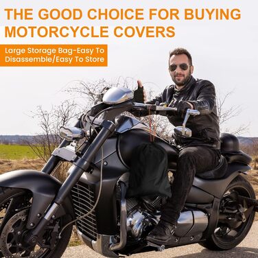 Захисний чохол для мотоцикла Motorrad, XL (270x95x140 см), водовідштовхуючий, 420D Oxford, з вікном для номерного знака