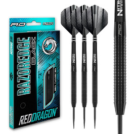 Дротики для дартсу Red Dragon Razor Edge, вольфрамові, професійні, 26 г, чорні, з флайтами та шафтами