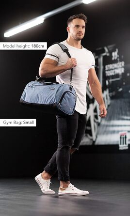 Сумка Fitgriff спортивна та дорожня для жінок і чоловіків з відділенням для взуття та вологих речей, світло-блакитна, 48x26x25 см