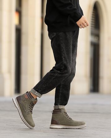 Чоловічі зимові черевики ANALEAF - теплі, непромокаючі, з антиковзаючою підошвою, для прогулянок та походів, зелені, 43 EU