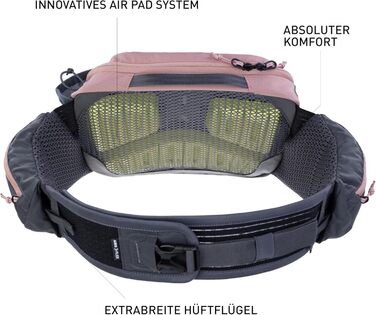 Поясна сумка EVOC HIP PACK PRO 3л з гідрацією 1,5л, система вентиляції, регульований ремінь, рожево-сіра