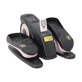 Міні еліптичний тренажер під стіл з пультом та дисплеєм, регульована швидкість, електричний, для дому, чорний+рожевий