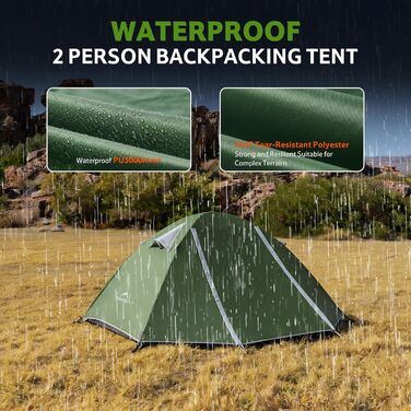 Намет Naturehike Bleik Ultraleicht 2-3 особи для кемпінгу, трекінгу та велотуризму 230x240x115 см, Зелений