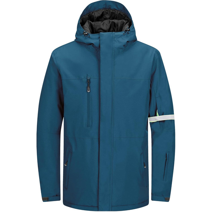 Чоловіча лижна куртка 33000ft: Водонепроникна, вітрозахисна, тепла, функціональна куртка для сноуборду та лиж. Softshell з капюшоном, колір: блакитний (S)
