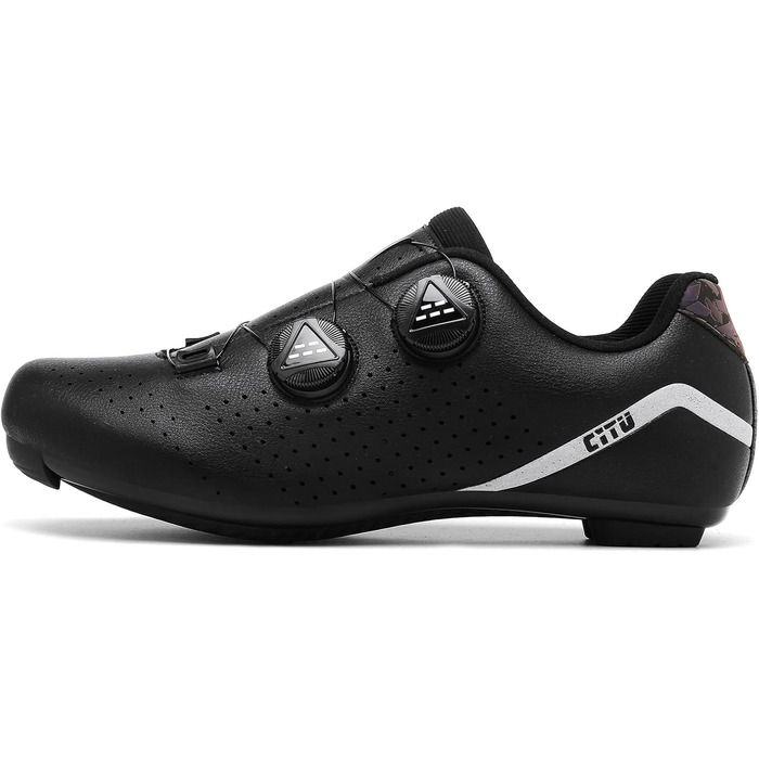 Велотуфлі для шосейного велосипеда для чоловіків, сумісні з педалями Look SPD SPD-SL Delta Lock, білі (41 EU, чорний)