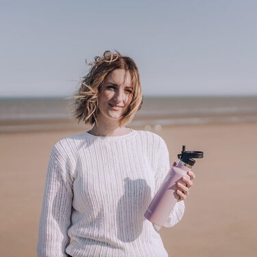 Термос-пляшка Super Sparrow з нержавіючої сталі - 350/500/620/750/1000 мл - Без витоку, BPA-Free. Ідеально для дітей, спорту, школи, фітнесу. З двома кришками (1000 мл, з квітковим дизайном)