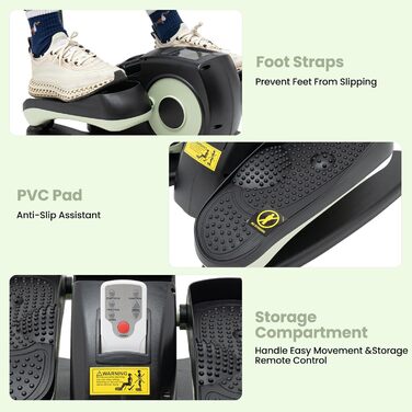 Еліптичний тренажер під стіл, електричний з масажем ніг, міні крострейнер з пультом, LCD-трекер, для молоді, літніх та дорослих