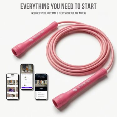 Професійний стрибковий канат Elevate Speed Rope MAX з міцного ПВХ та нейлоновим сердечником, 5 мм, до 3 метрів, колір Irisha Pink