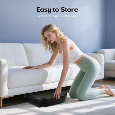 Віброплатформа VAYOTOY з Bluetooth, 120 рівнів інтенсивності, 10 програм тренувань для дому. Масажний та спортивний пристрій для лімфодренажу та фітнесу.