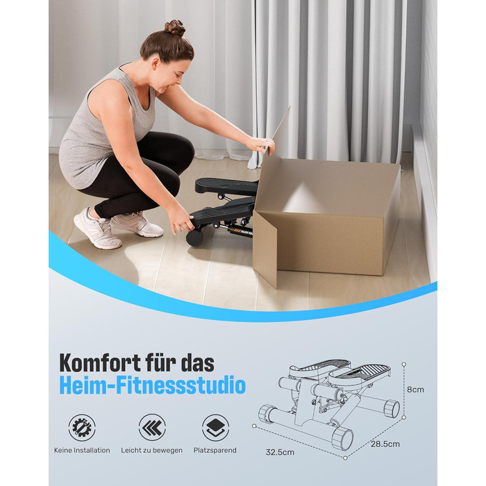 Сходиця для тренувань Sportsroyals – степпер з тросами для дому, для тренування ніг, рук та сідниць, покращена модель