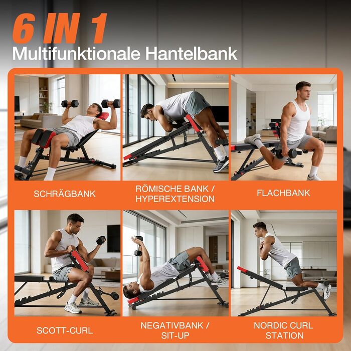 DH FitLife 2026 Преміум Тренажерний комплекс 6-в-1: регульована лава для жиму, гіперекстензія, тренажер для дому та фітнесу