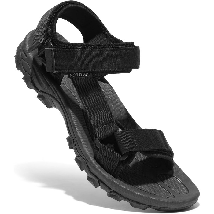 Чоловічі літні сандалії NORTIV 8 для туризму та спорту, Outdoor, пляжні сандалії, чорний колір, 45 EU