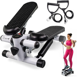 Mobiclinic® Fitness Stepper 2 в 1 Step Plus з тросами, багатофункціональний тренажер для дому, LCD дисплей, навантаження до 100 кг, регулювання опору