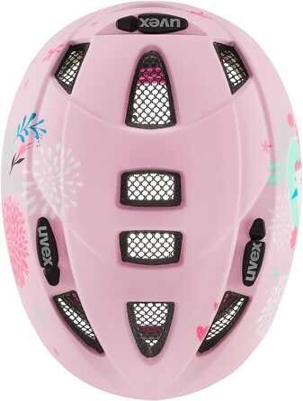 Дитячий велосипедний шолом Uvex Kid 2 CC, рожевий єдиноріг, матовий, розмір 46-52 см, з можливістю LED-підсвітки, легкий, регульований