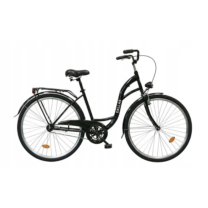 Міський велосипед Dallas Bike, чорний, 28 дюймів, сталевий, 1 швидкість