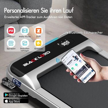 Електричний біговий тренажер BLACK LORD MS2 схил 9%, 3.2 PS, 4-в-1, для дому та офісу, 12 програм, динамік, 140 кг