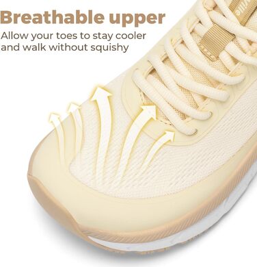 Жіночі кросівки для бігу FitVille з широкою стопою: дихаючі, легкі, зручні для ходьби (39 EU, кольору шампань)