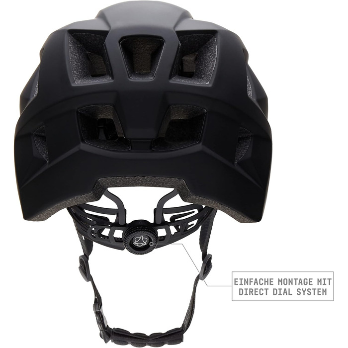 Велошолом AGU XC MTB для чоловіків та жінок, чорний, розмір L/XL (58-62 см), знімний козирок, вентиляція, In-Mold, EN1078