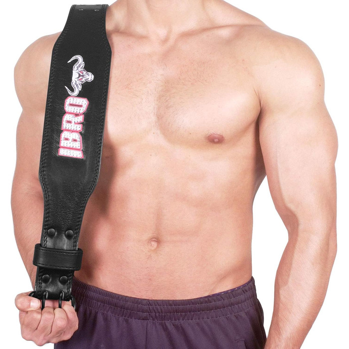 Позбиковий пояс для важкої атлетики IBRO з натуральної шкіри, 7 мм, для чоловіків, присідання, станова тяга, силові тренування, бодібілдинг, міцна сталева роликова застібка, комфортне важке підняття, м'яка спинна підтримка (чорний, XS)