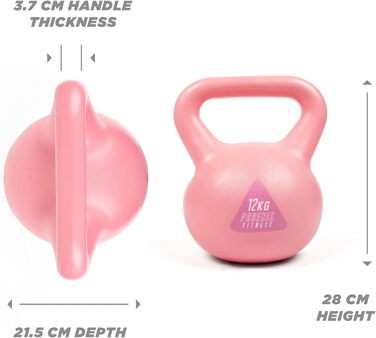 Вінілова гиря Phoenix Fitness, рожева, для дому та спортзалу, різна вага, силові тренування, пілатес