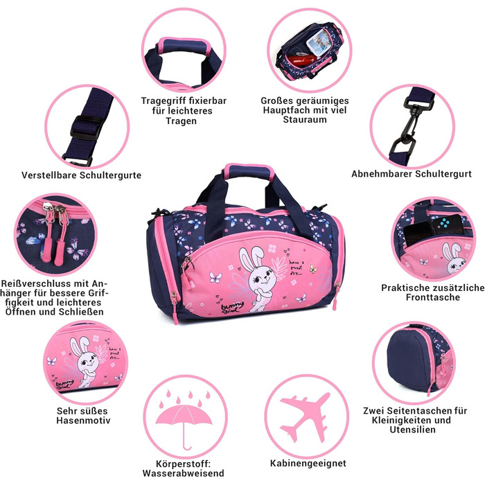 Спортивна сумка-рюкзак для дітей: рожева, фіолетова, блакитна (рожево-блакитна)