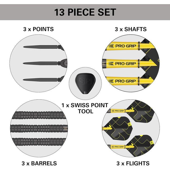 Дротики Target Darts Bolide Void 90% вольфраму з сталевим наконечником Swiss Point, набір для дартсу