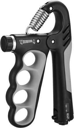 Регульований ручний тренажер для зміцнення рук та пальців, 5-100 кг, сірий, для тренувань