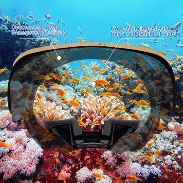 Маска для дайвінгу YEUX MER Roségold з клапаном випуску повітря, панорамна, для дорослих (фридайвінг, снорклінг)