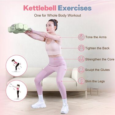 Регульований набір гантелей 2 шт. 4-в-1 для жінок, 0.9-2.3 кг, для дому