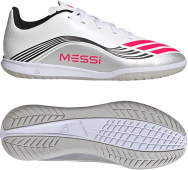Дитячі футбольні бутси Adidas F50 Messi Club Indoor для залу, розмір 5, білі