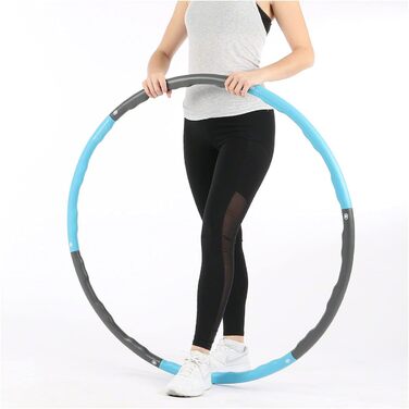 Спортивний хулахуп Sport-Tec 100 см, 1,5 кг, для фітнесу та схуднення, з мірною стрічкою, синій