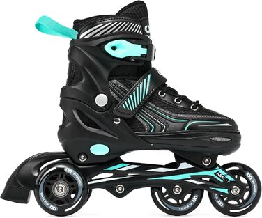 Дитячі ролики Croxer 3-в-1 (35-38) Black/Mint, регульовані