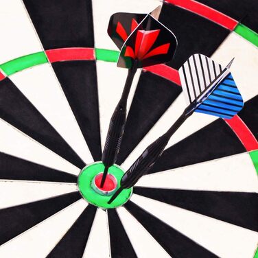 Сталеві дротики Steel Dartpfeile набір 6/12 шт. з металевими наконечниками, алюмінієвими стержнями, 18 пір'ями та гумовими кільцями - 22/23 г