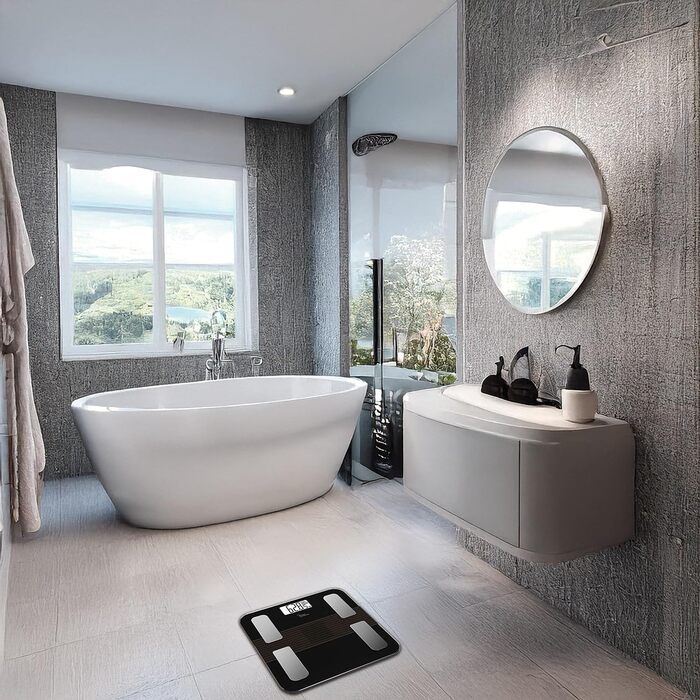 Вага Newgen Medicals: Розумна вага для тіла з сонячним акумулятором, вимірювання жиру, LCD-дисплей, до 180 кг (вага для тіла, фітнес-вага, вага для людей похилого віку)