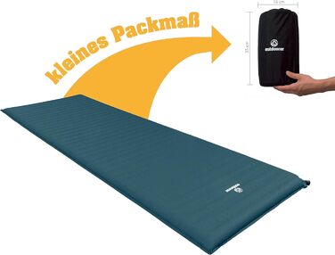 Саморозгортальний килимок для кемпінгу Outdoorer Trek Bed 3 in 1 - зручний та легкий, 5 см, зелений
