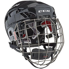 Хокейний шолом CCM Fitlite 80 Combo Senior, синьо-сріблястий, розмір L