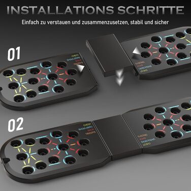 Складані віджимання-грифи 20 в 1 для силових тренувань вдома, фітнес-опори для віджимань Push Up Bar, чорний набір