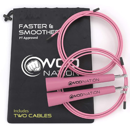 Стрибкова скакалка WOD Nation Speed Jump Rope – для боксу, MMA, фітнесу, рожева