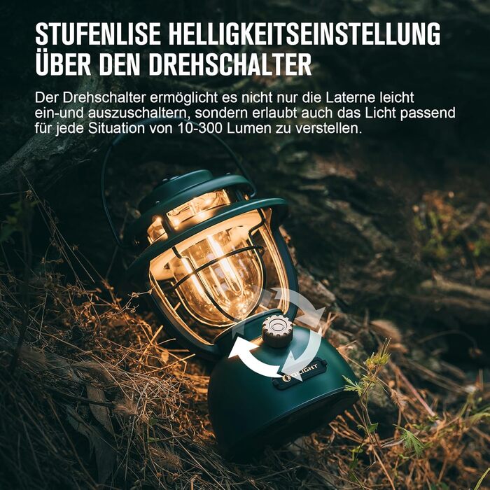 Ліхтар кемпінговий Olight Olantern Classic 2 Pro, 300 LM, LED, ретро-стиль, USB, регулювання яскравості, для кемпінгу, саду, туризму (світло-зелений)