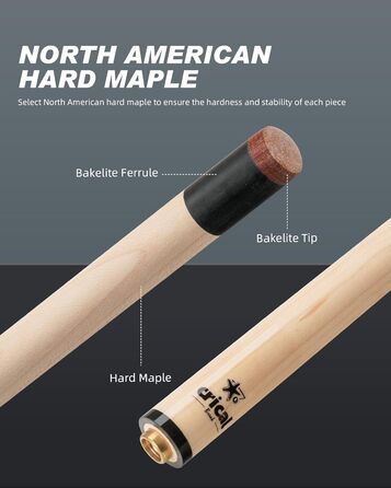 Професійна кий для більярду/пулу Crival Heavy Hitter Jump-Break-Queue, 3-х частин, 137.2 см, з клена, чорного кольору