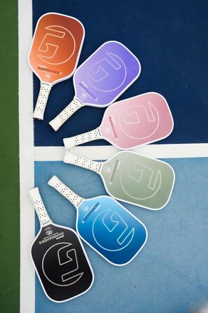 GAMMA Rainmaker – ракетка для піклболу, легка, велика зона удару, карбонове покриття з мікроперлинками для обертання та контролю, демпфуючий накладка на ручку, регульована вага, 6 кольорів (зелений)